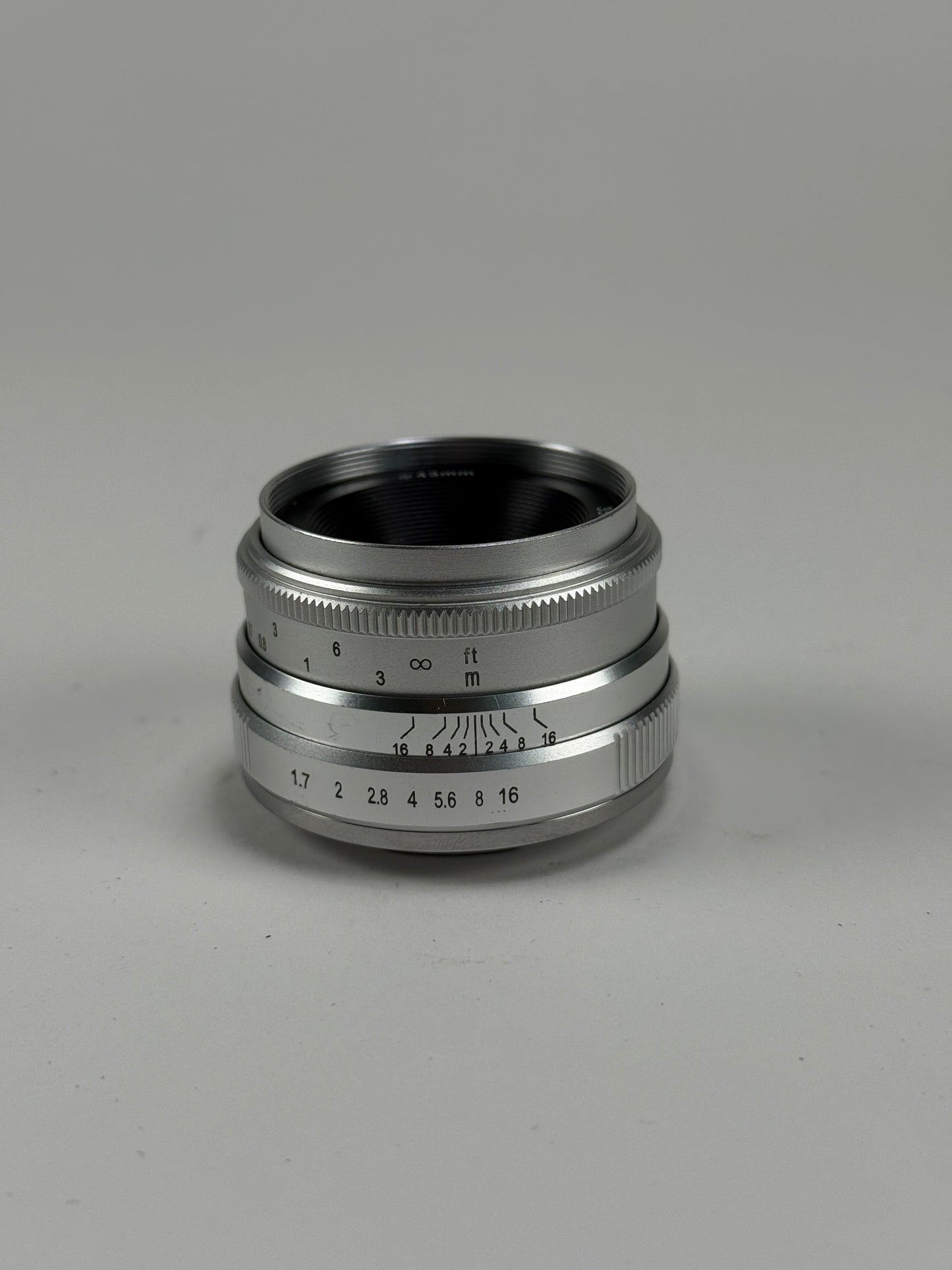 Brightin Star 35mm f1.7 Manual Focus Lens micro 4/3 M43 silver
