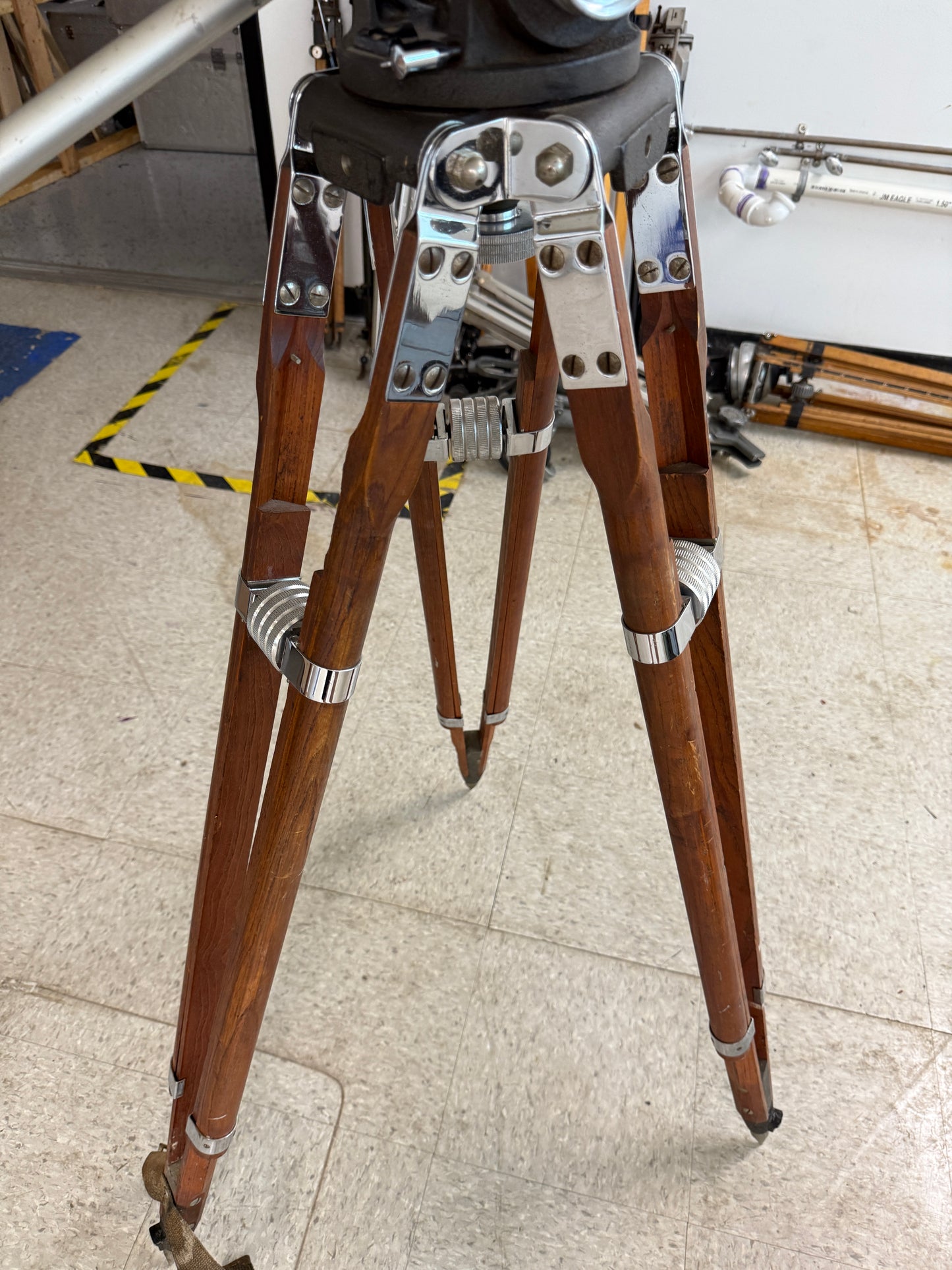 Auricon wooden tripod with tilt head RARE vintage