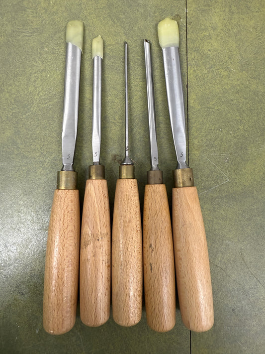 Vintage Ashley Iles Carving Gouge set of 5 No 5