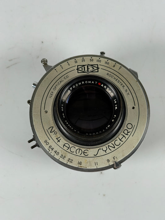 Goerz Red dot Apo Artar 14" [355mm] F9 Lens ILEX #4 shutter