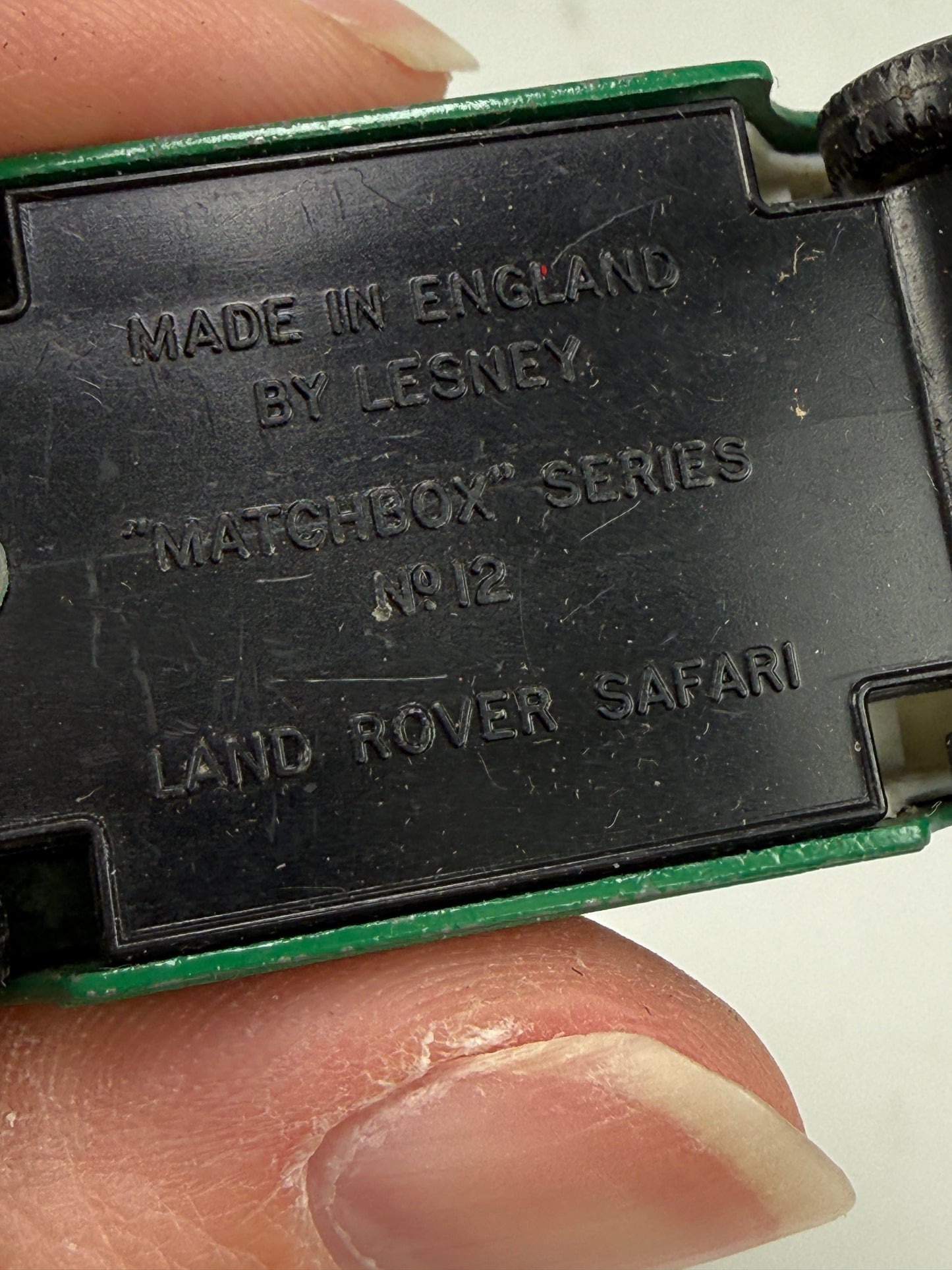 Vintage Lesney Matchbox 12c Land Rover Safari Green 1965 Regular Wheel Diecast
