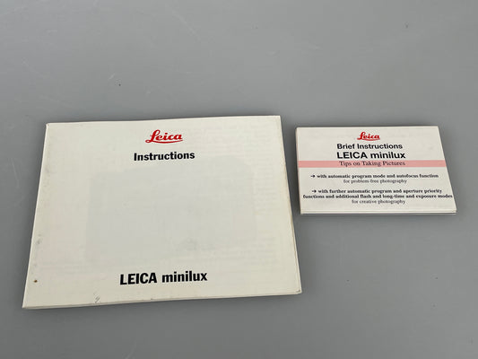 Leica Minilux Instruction Manual Booklet