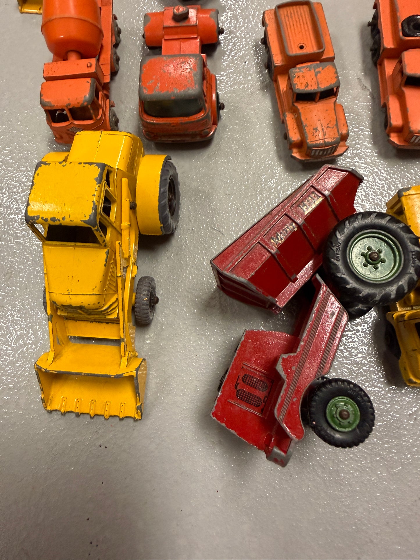 Vintage Lesney Matchbox car lot of 20 construction, work vehicle toys