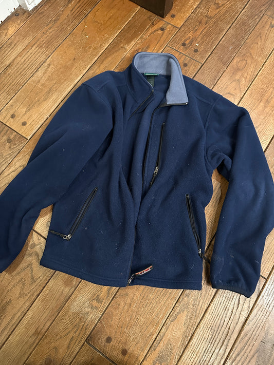 LL Bean Jacket Men Blue Fleece Vintage