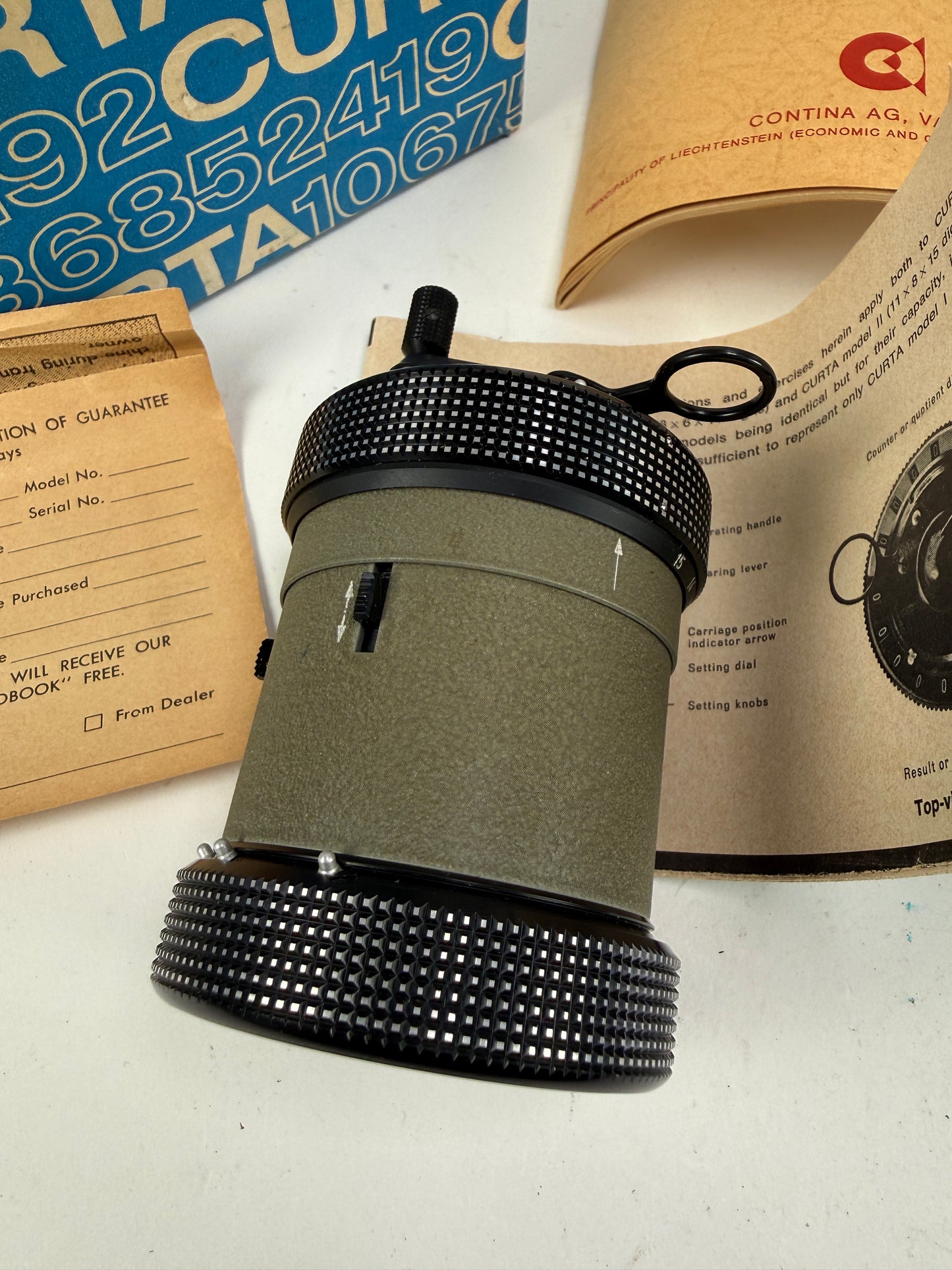 Curta Type II Mechanical Calculator – Excellent Condition w/ Original Box case
