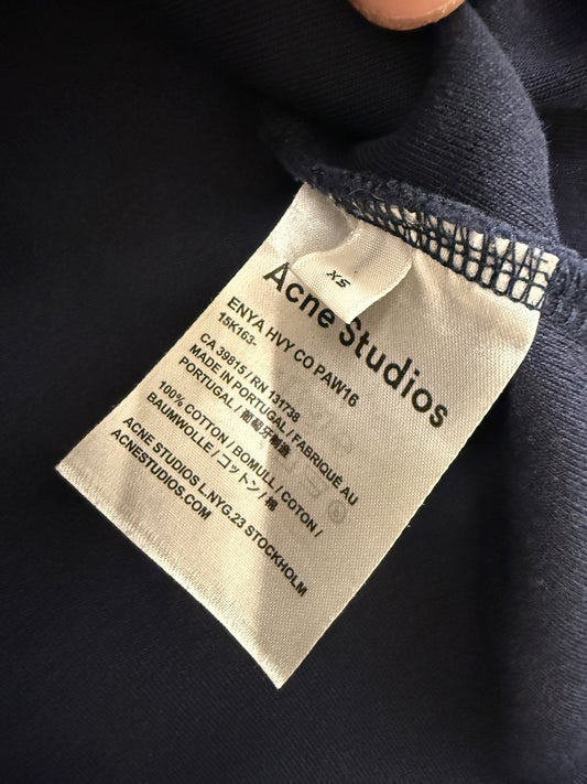 ACNE STUDIOS Heavy Cotton Tee XS Extra Small Navy Blue ENYA HVY CO PAW16