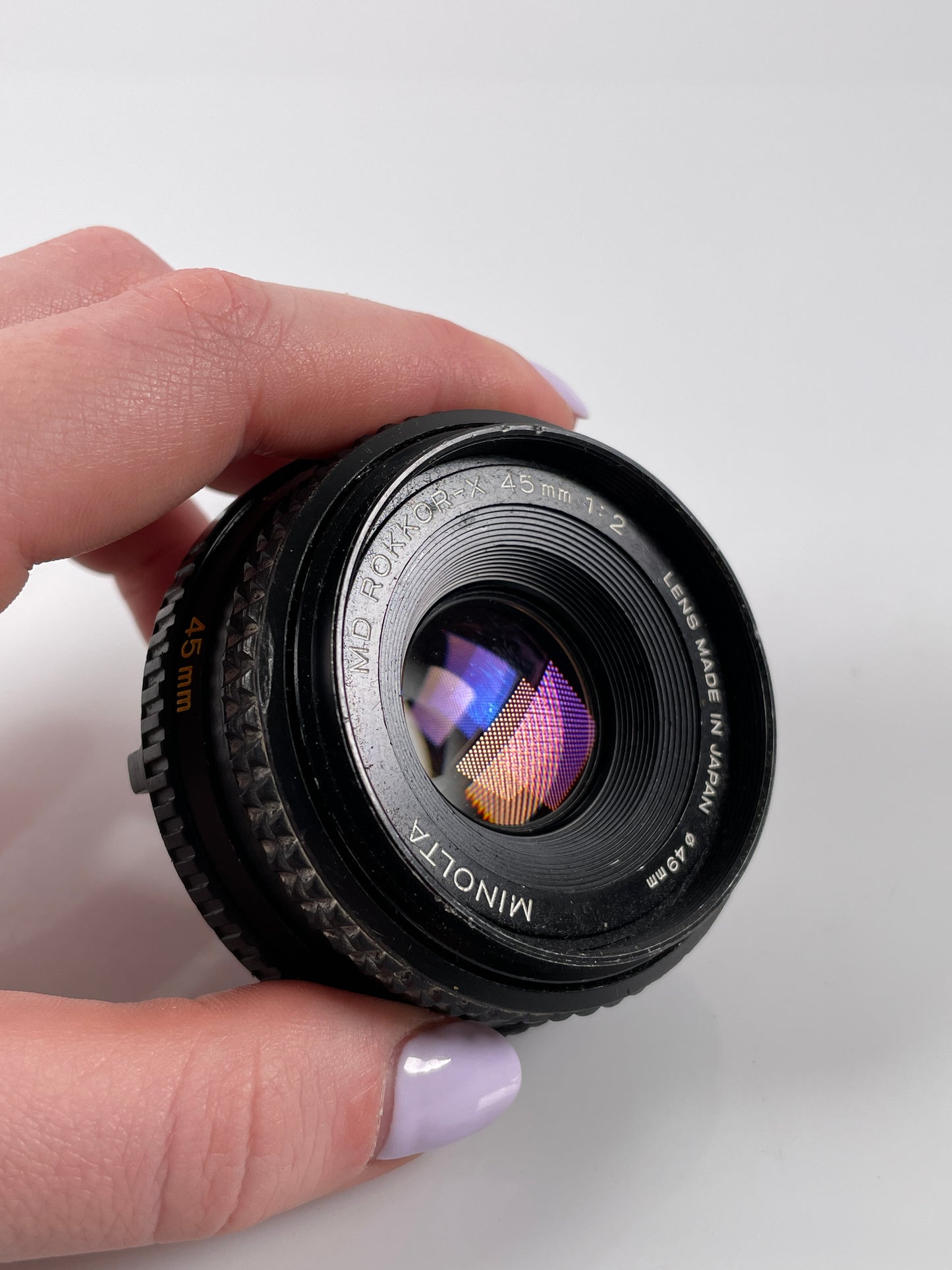 Minolta MD Rokkor-X 45mm f/2 Pancake Prime lens