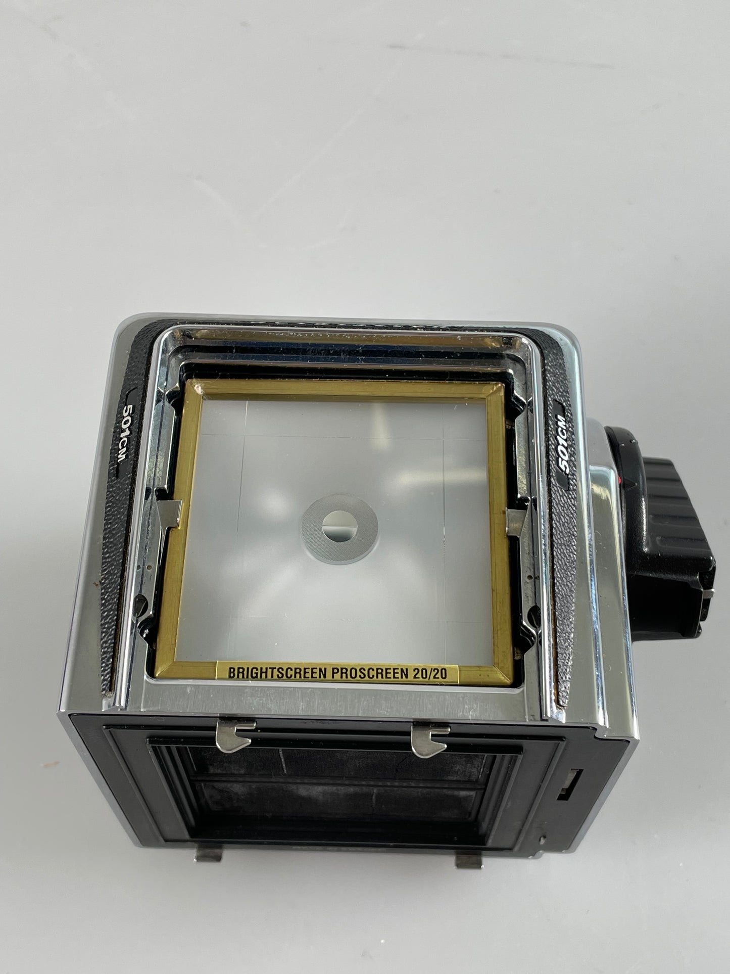 Hasselblad 501CM Medium Format Film Camera Body Chrome, Bright 20/20 focusing screen