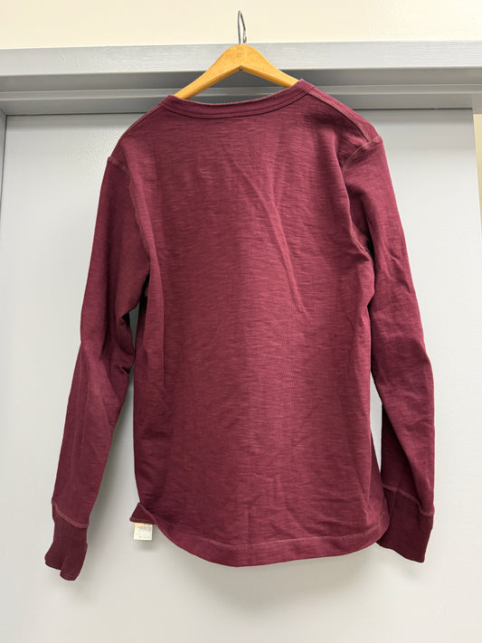 Merz B Schwanen Longsleeve Shirt Size 6 (L) Maroon Loopwheeled Heavy Weight Made in Germany