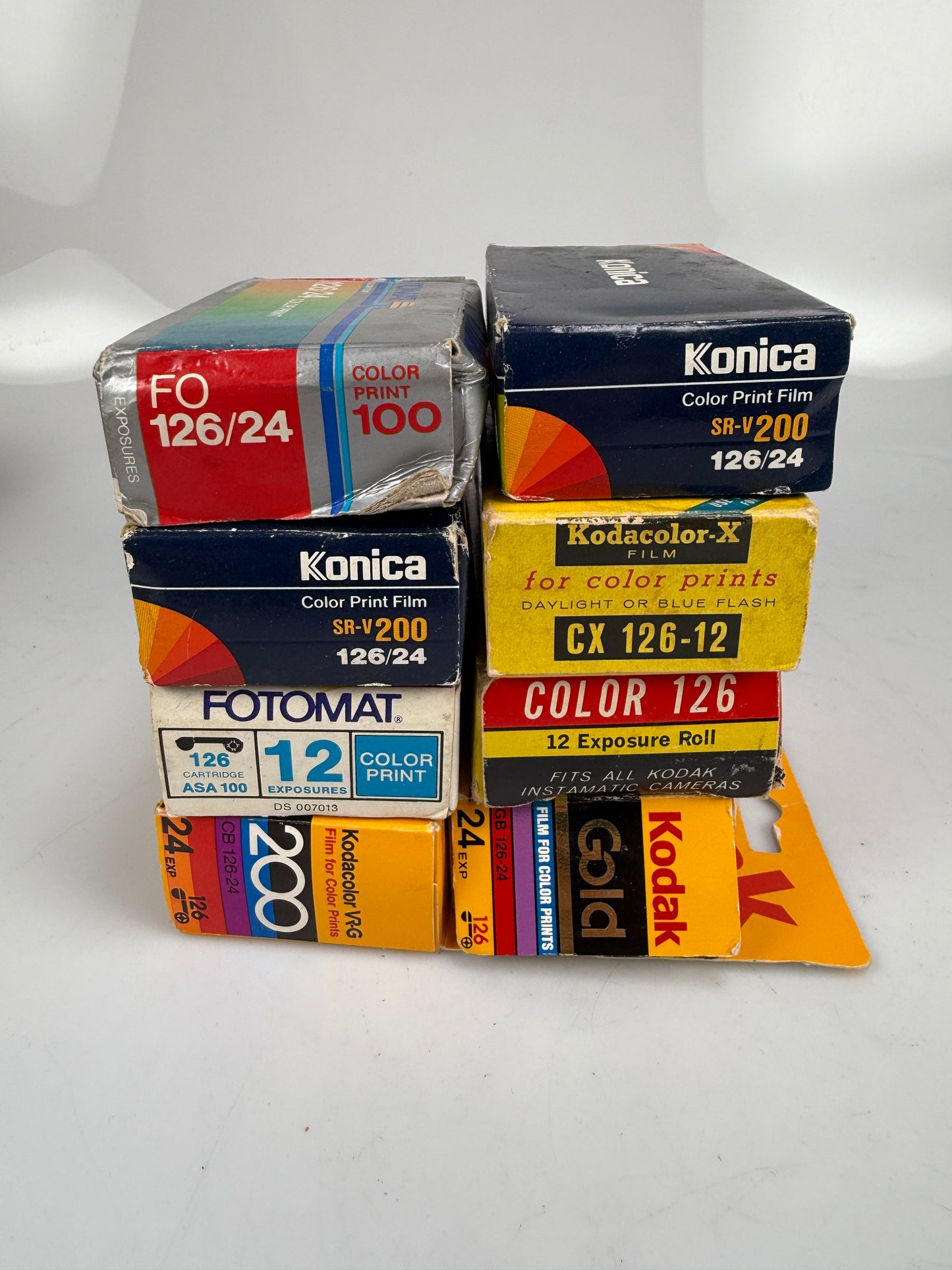 126 film lot 8 rolls kodak, Konica, fotomat