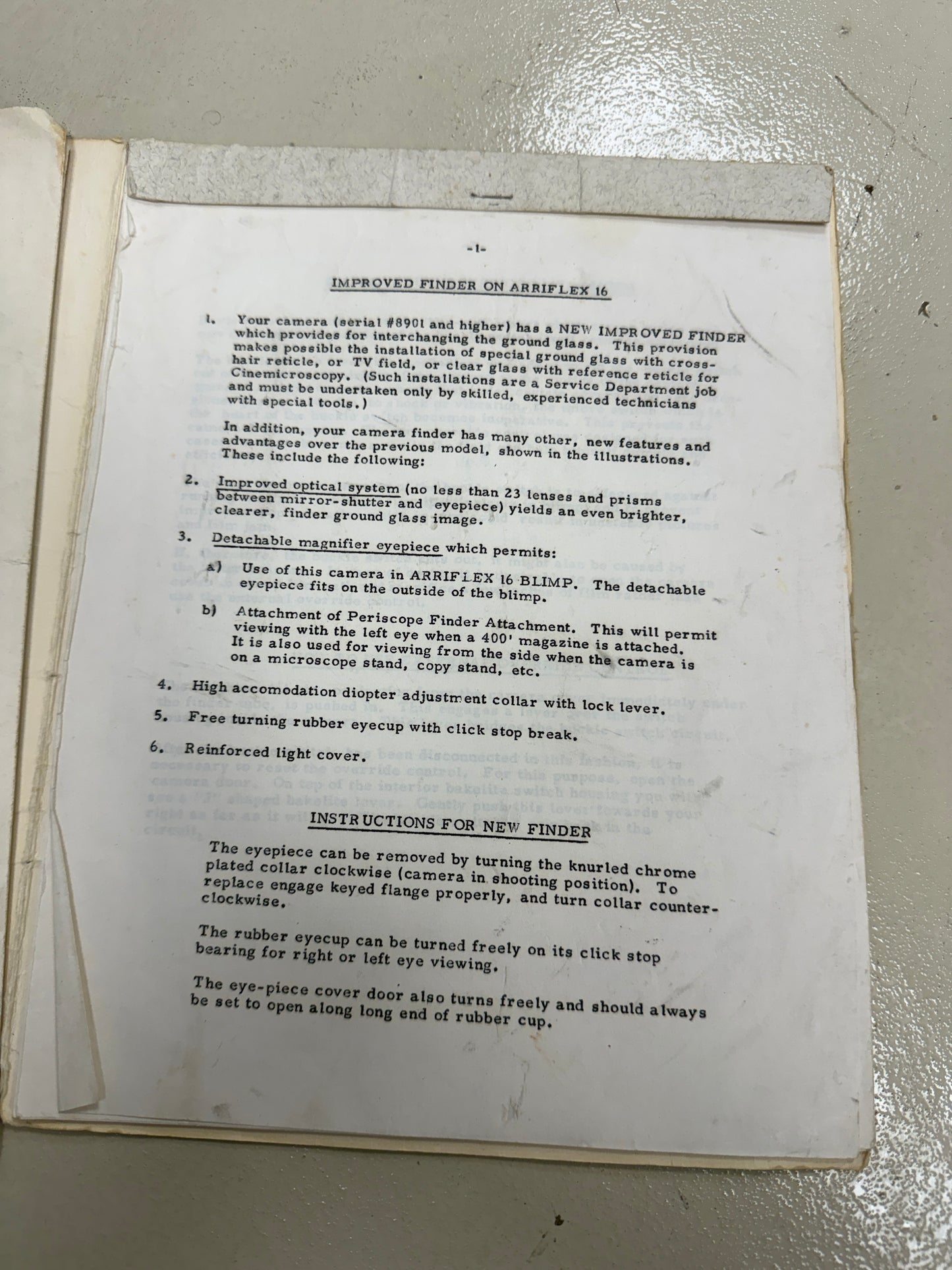 Arriflex Arri 16 Instruction Product Manual RARE