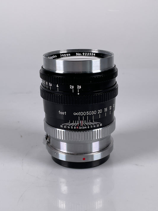 Nikkor P 10.5cm 105mm f2.5 Nippon Kogaku Japan Black Rangefinder S mount Lens
