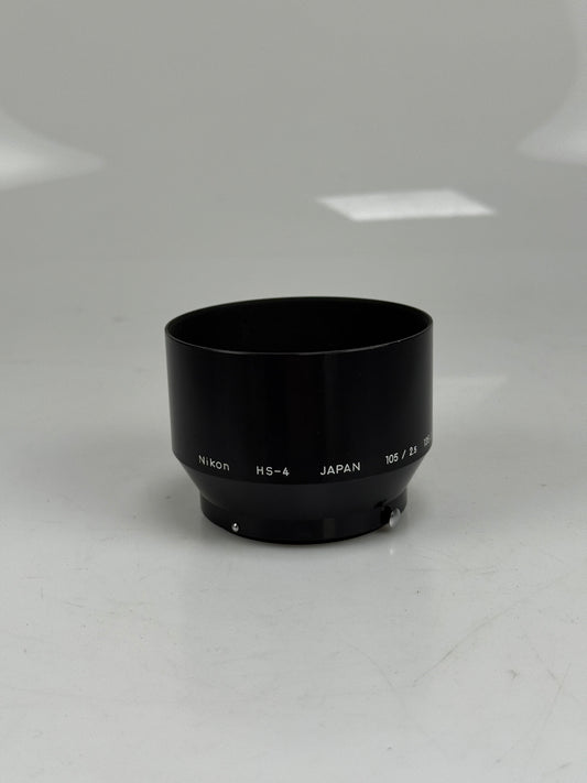 Nikon HS-4 105mm F/2.5, 135mm F/3.5 105 F4 Black Metal Lens Hood