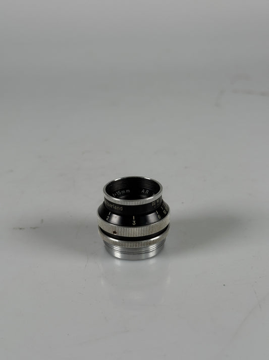 Kern YVAR 15mm f2.8 AR C-Mount Cine Lens For Bolex
