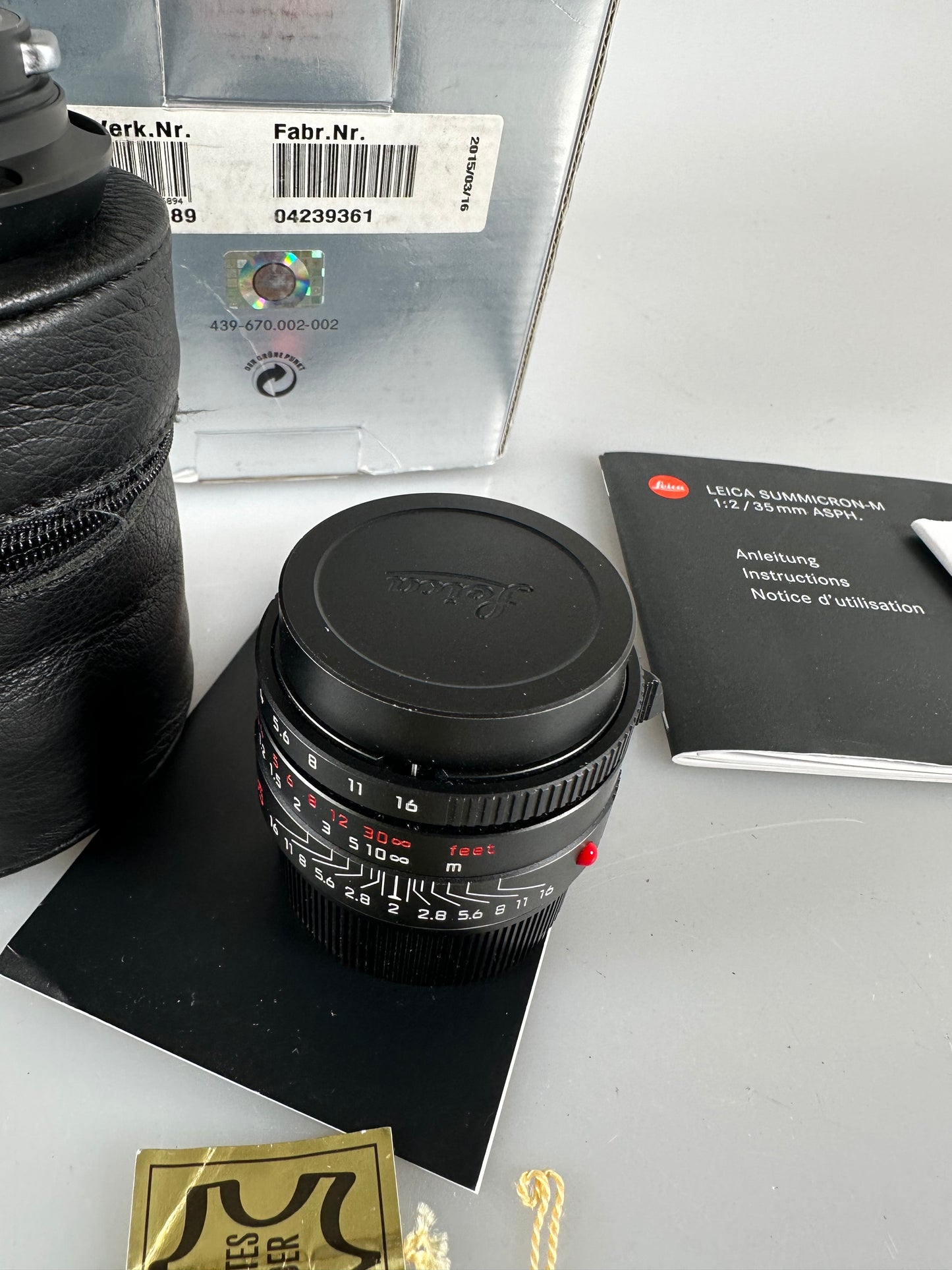 Leica Summicron M ASPH 35mm F2 Limited edition Black chrome brass lens RARE
