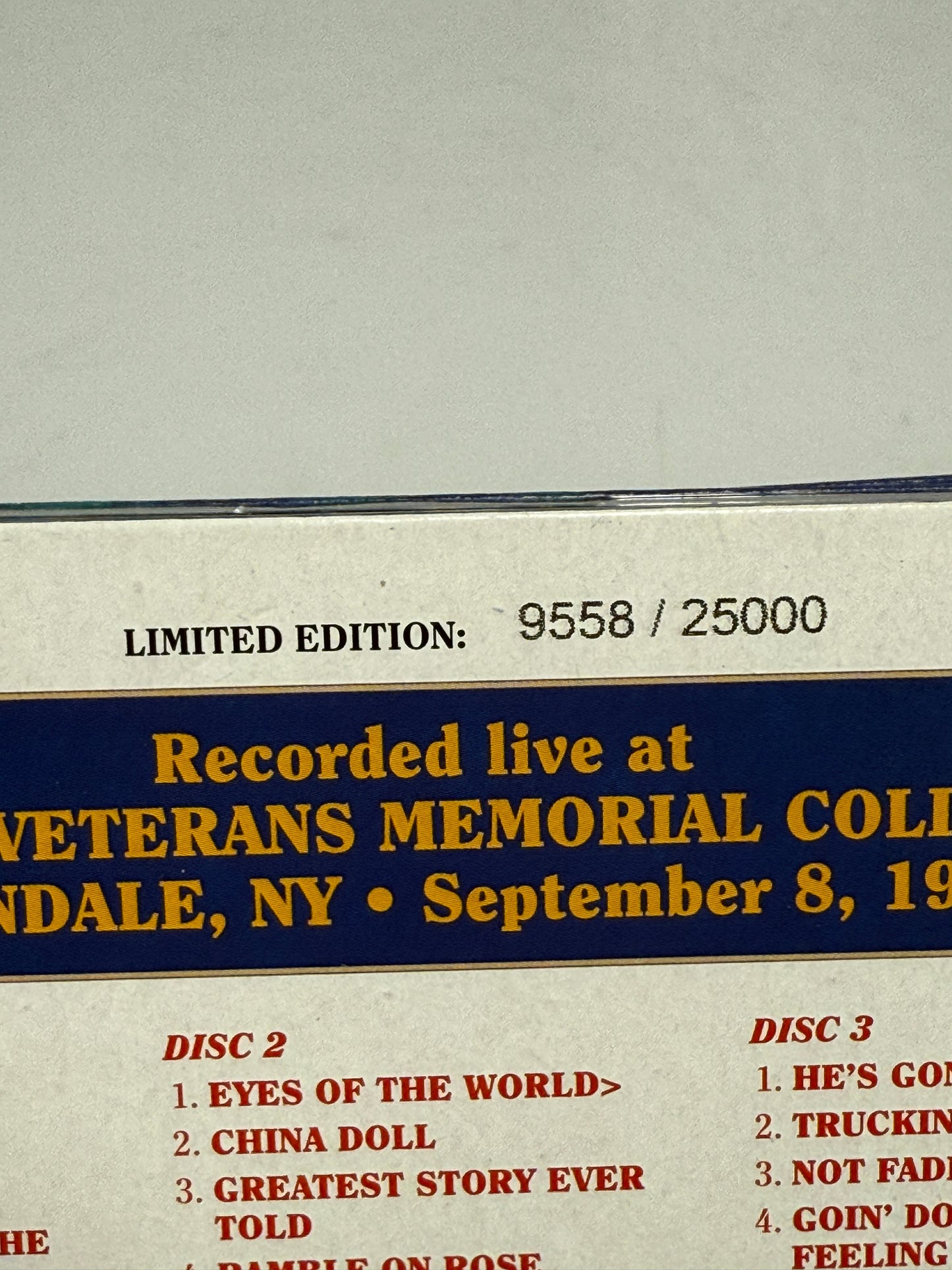 Grateful Dead Dave's Picks 38 Nassau Coliseum Uniondale New York 9/8/73 3 CD New