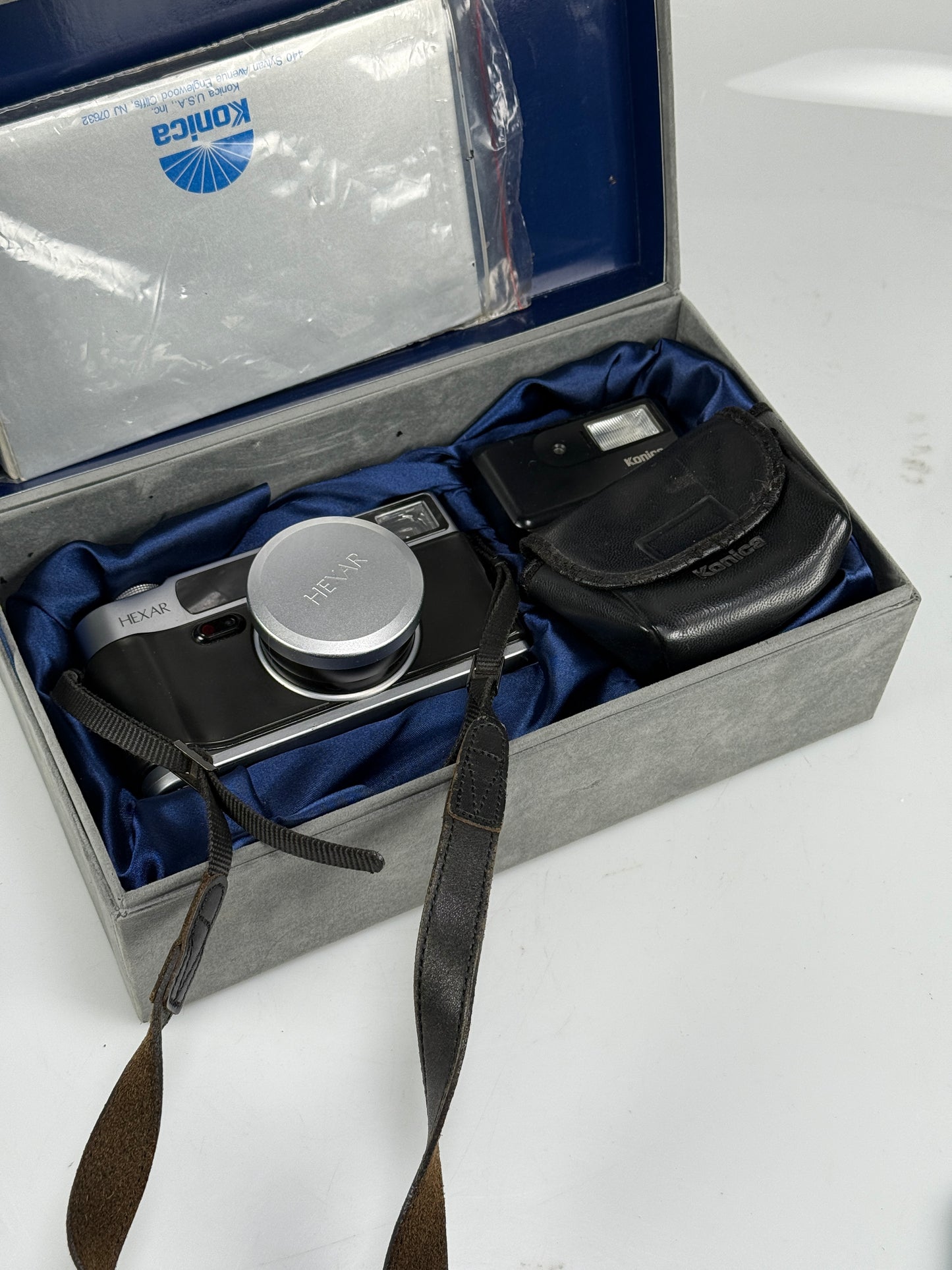 Konica Hexar AF Classic Silver 35mm Rangefinder Film Camera 35mm f2 with flash