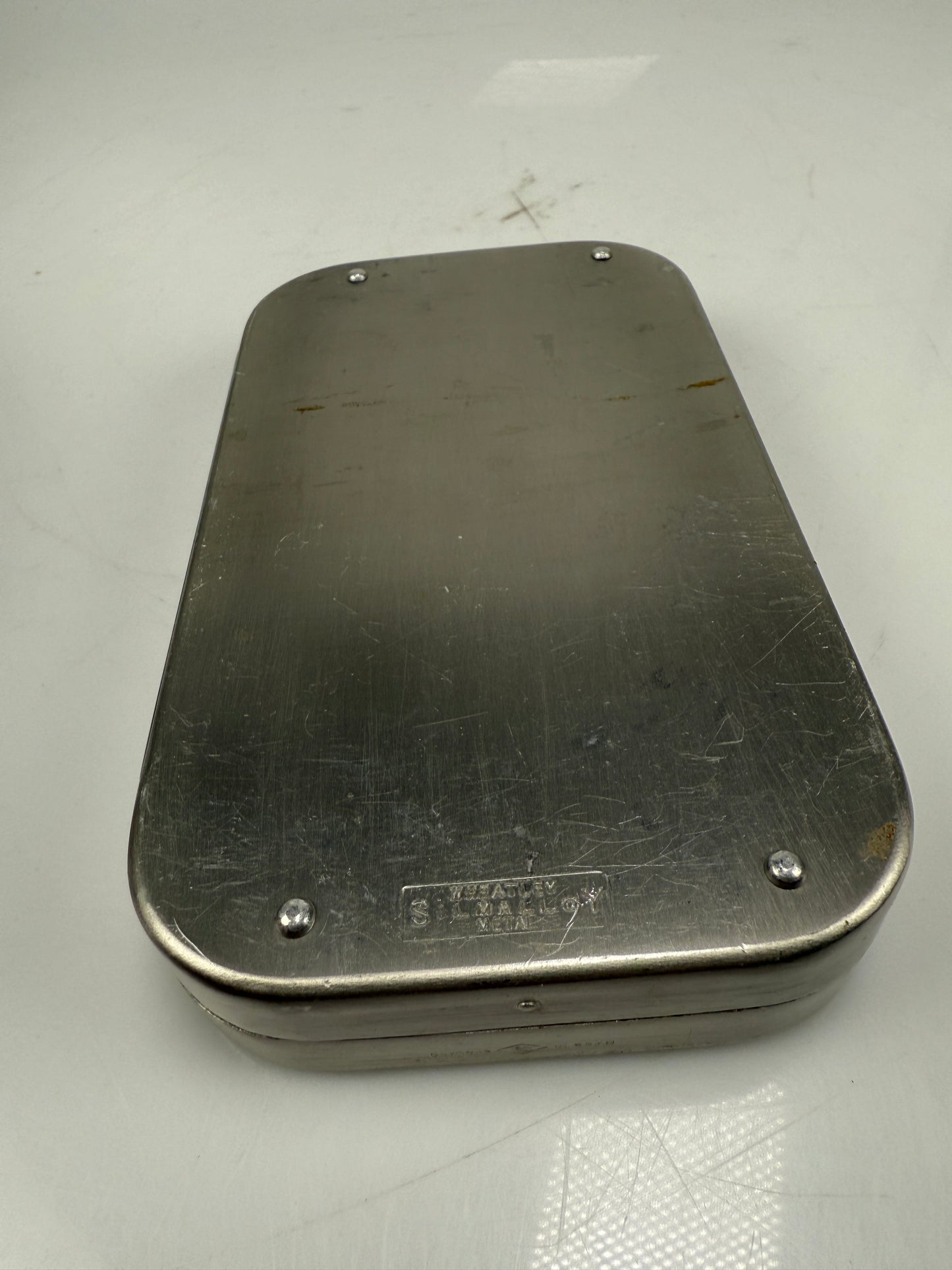 Richard Wheatley Silmalloy Aluminum Fly Box with vintage Salmon flies