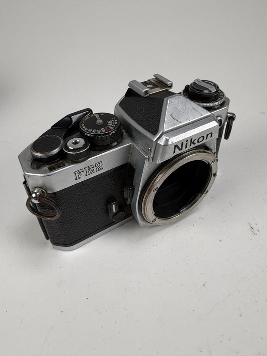 Nikon FE2 silver 35mm SLR Film Camera Body