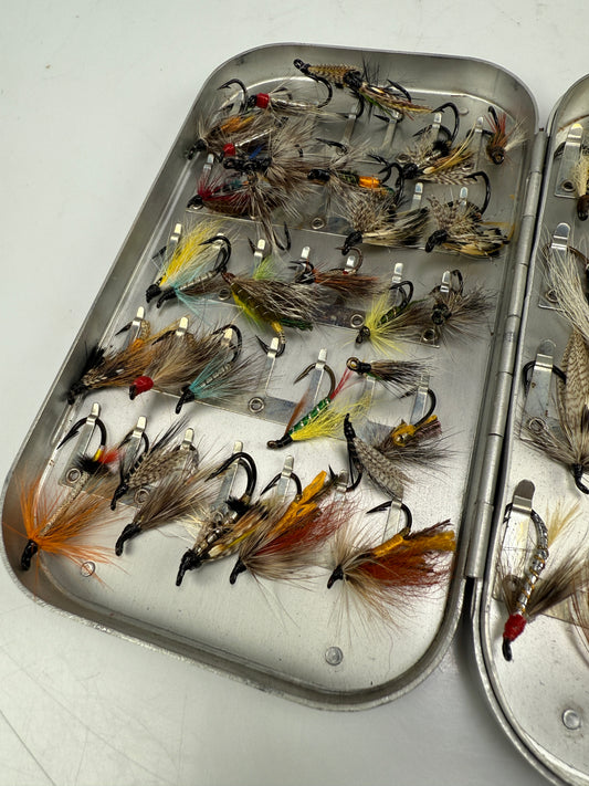 Richard Wheatley Silmalloy Aluminum Fly Box with Rat flies