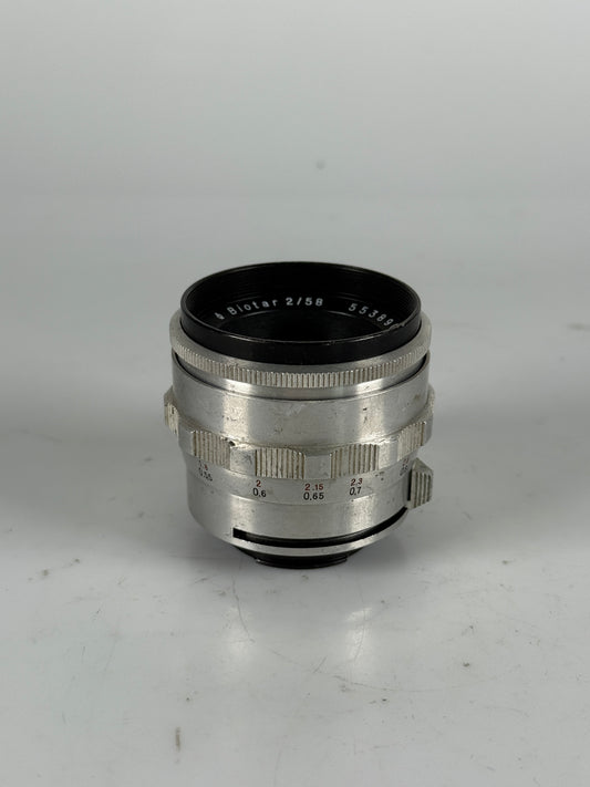 Carl Zeiss Jena Biotar 58mm f2 exakta mount lens