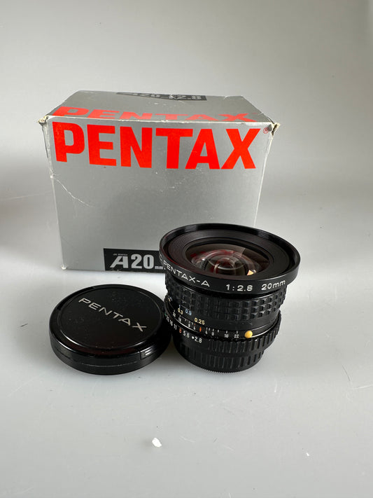 SMC Pentax A 20mm f2.8 MF Wide Angle K Mount