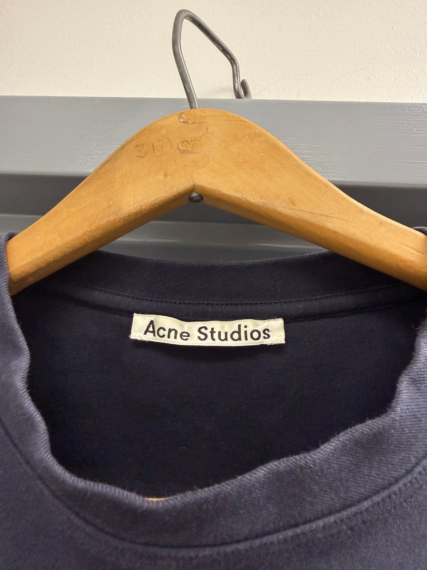 ACNE STUDIOS Heavy Cotton Tee XS Extra Small Navy Blue ENYA HVY CO PAW16