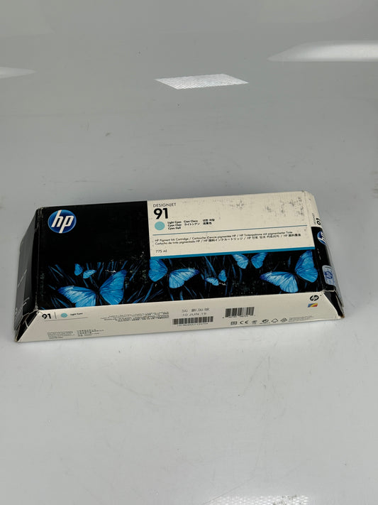 Genuine HP 91 Light Cyan C9470A 775ml Pigment Ink Cartridge 06/2019