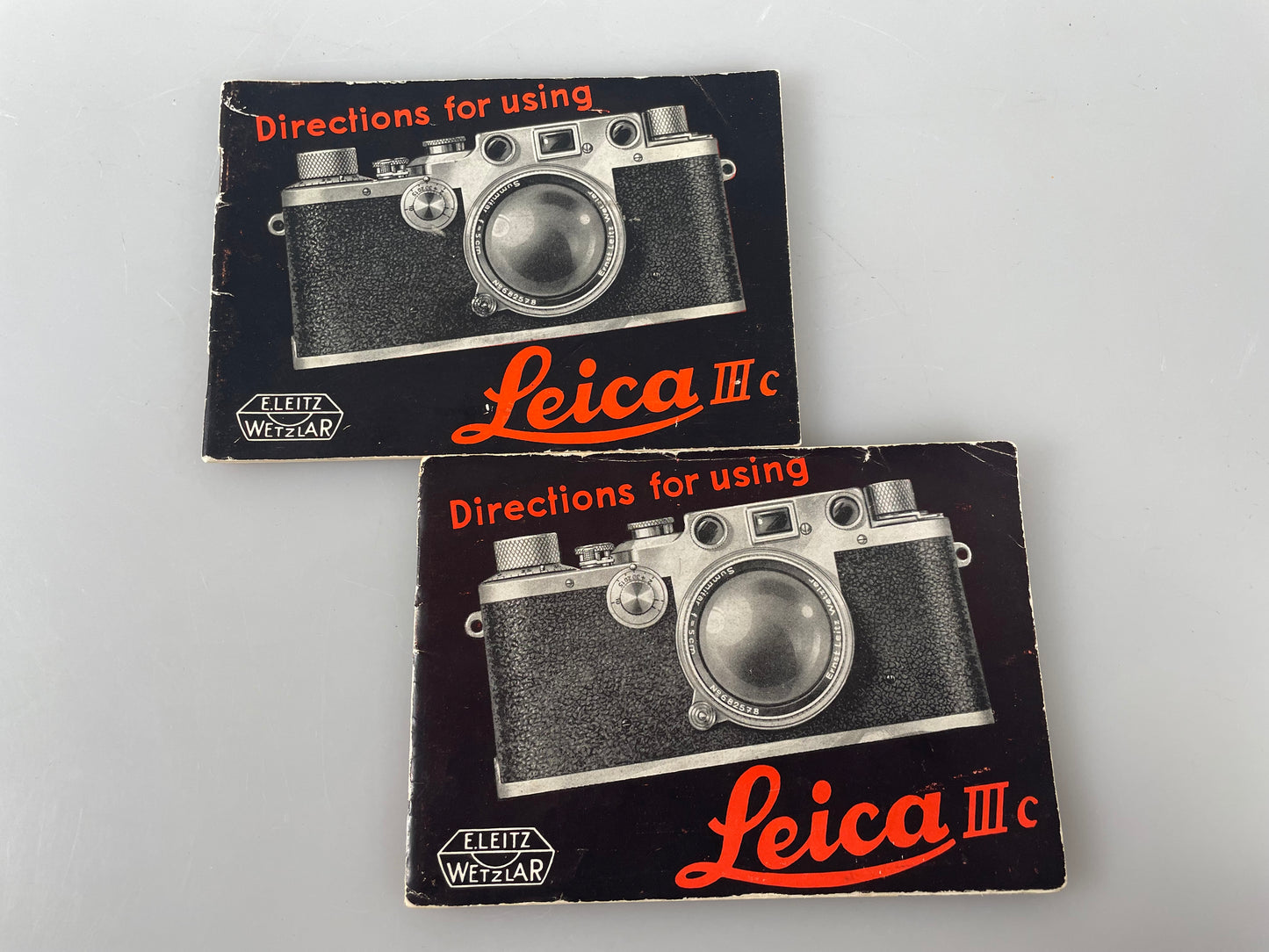 Leica IIIC Directions for Using User Instruction Manual Guide lot of 2