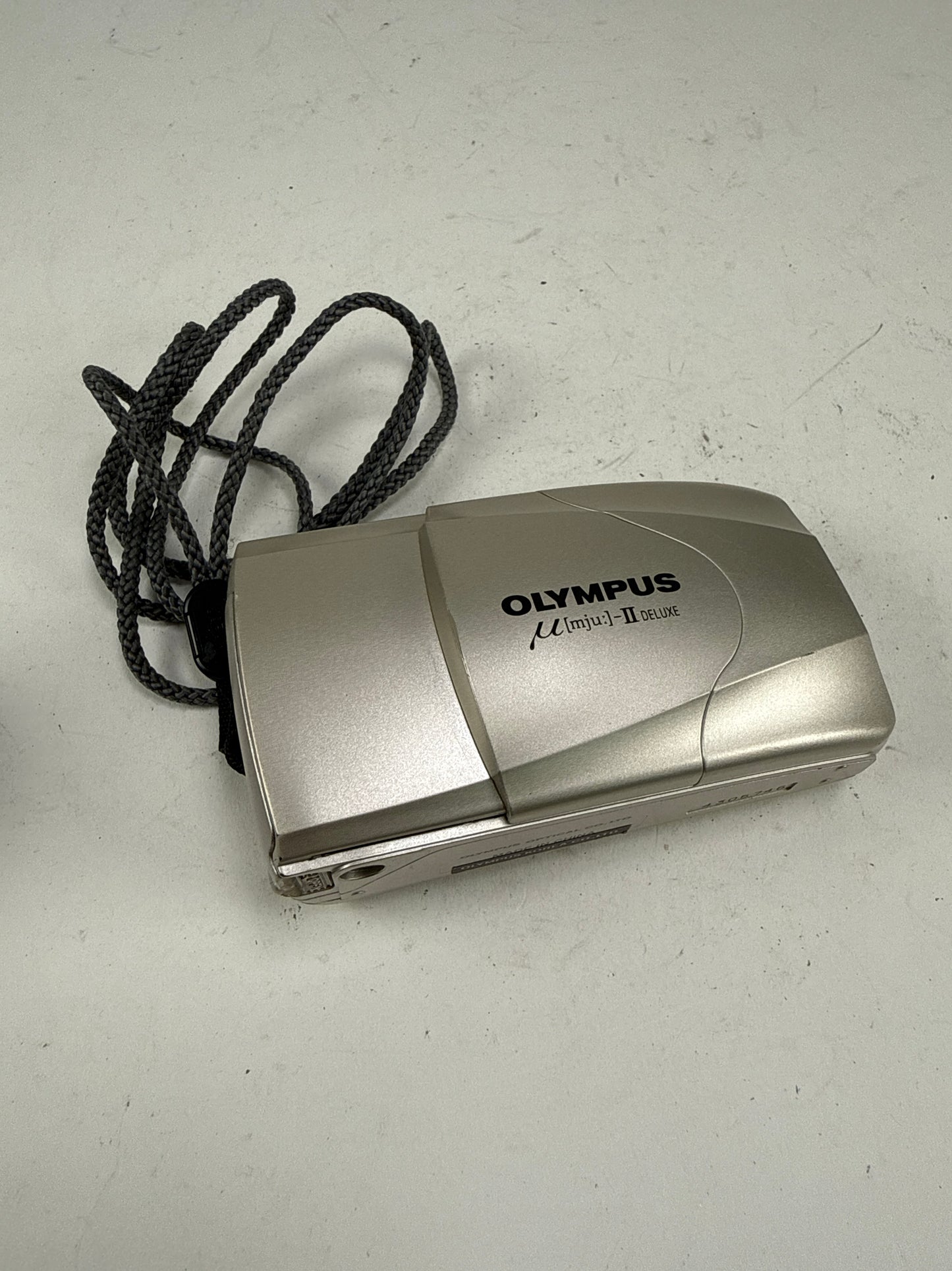 Olympus Stylus MJU II Deluxe 35mm point and shoot p&s film camera 35mm f2.8 chrome/silver