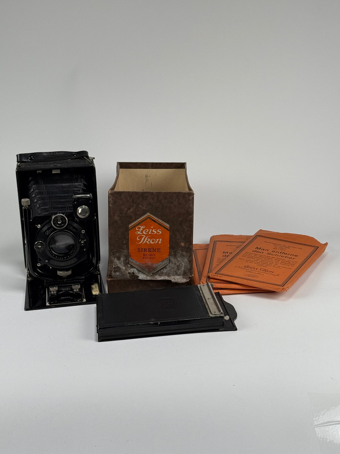 Zeiss Ikon Sirene 135/5 Folding Plate Camera w Anastigmat 135mm f4.5