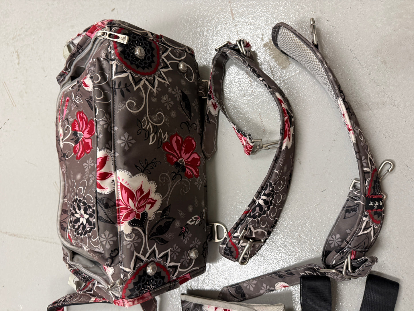 JuJuBe Baby Diaper Bag Brown Large Flower Print