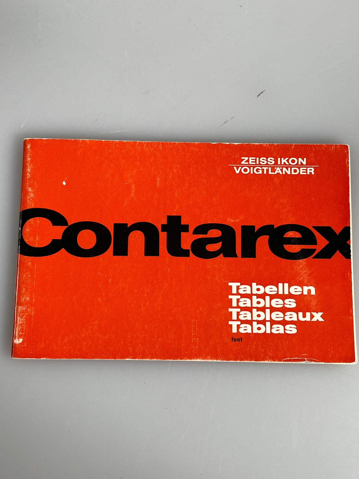 Zeiss Ikon Contarex Instruction Manual Guide Tables