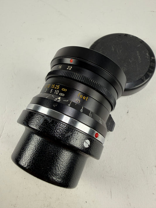 Leica 28mm f2.8 Elmarit V1 9 Element Lens Infinity Lock w/ caps