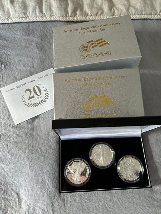 2006 American Eagle 20th Anniversary Silver 3-Coin Set