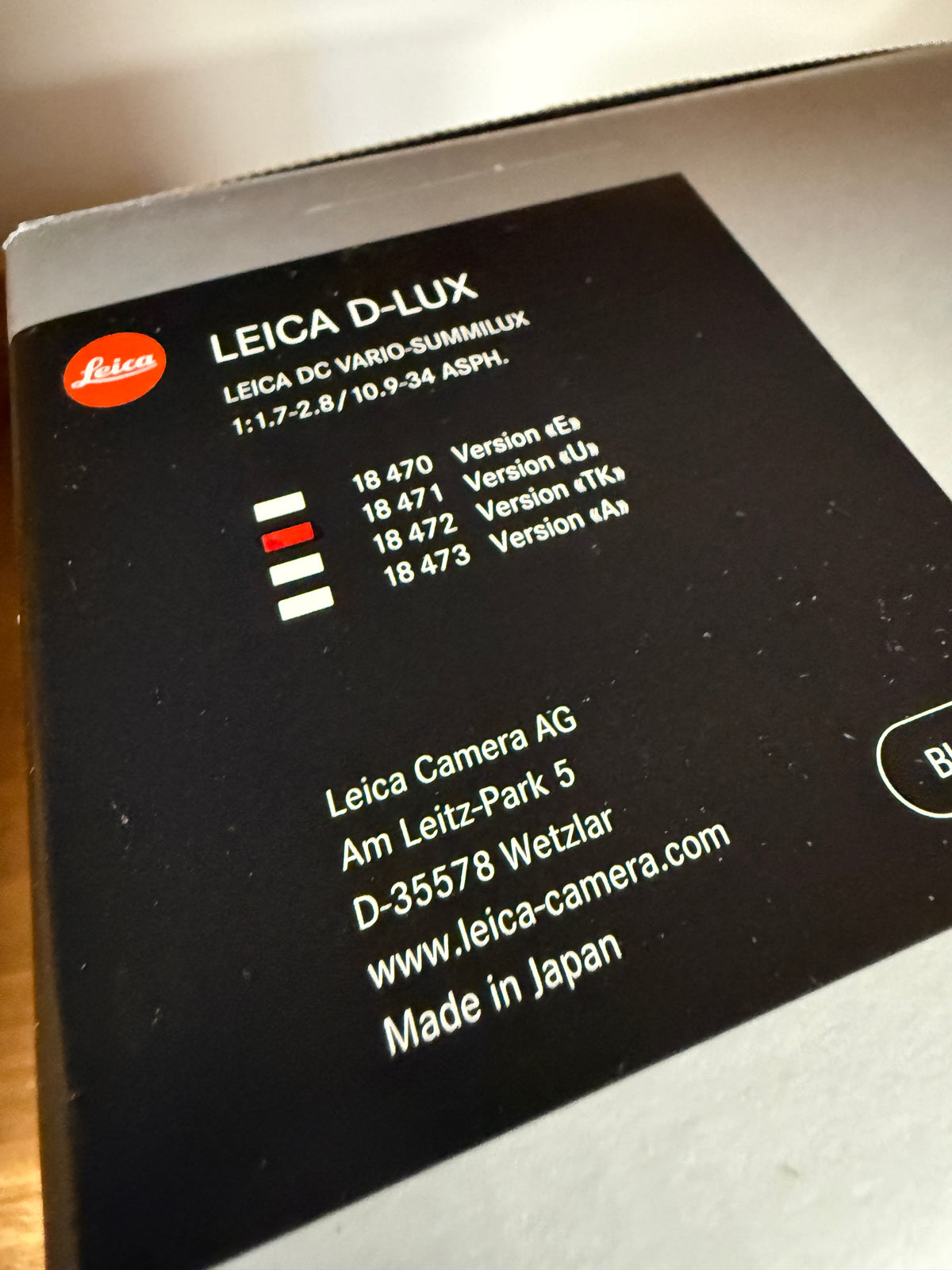 Leica D-Lux Typ 109 digital camera Black 18471