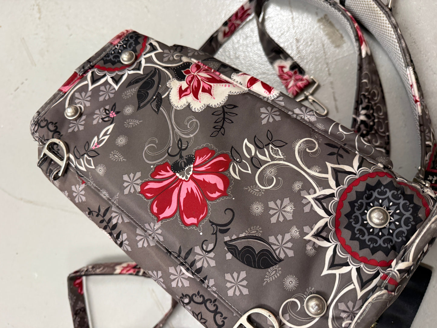 JuJuBe Baby Diaper Bag Brown Large Flower Print