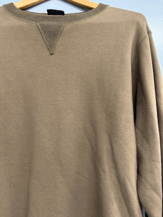 Naked & Famous Olive Green Crewneck Sweatshirt Mens M Cotton Made Canada