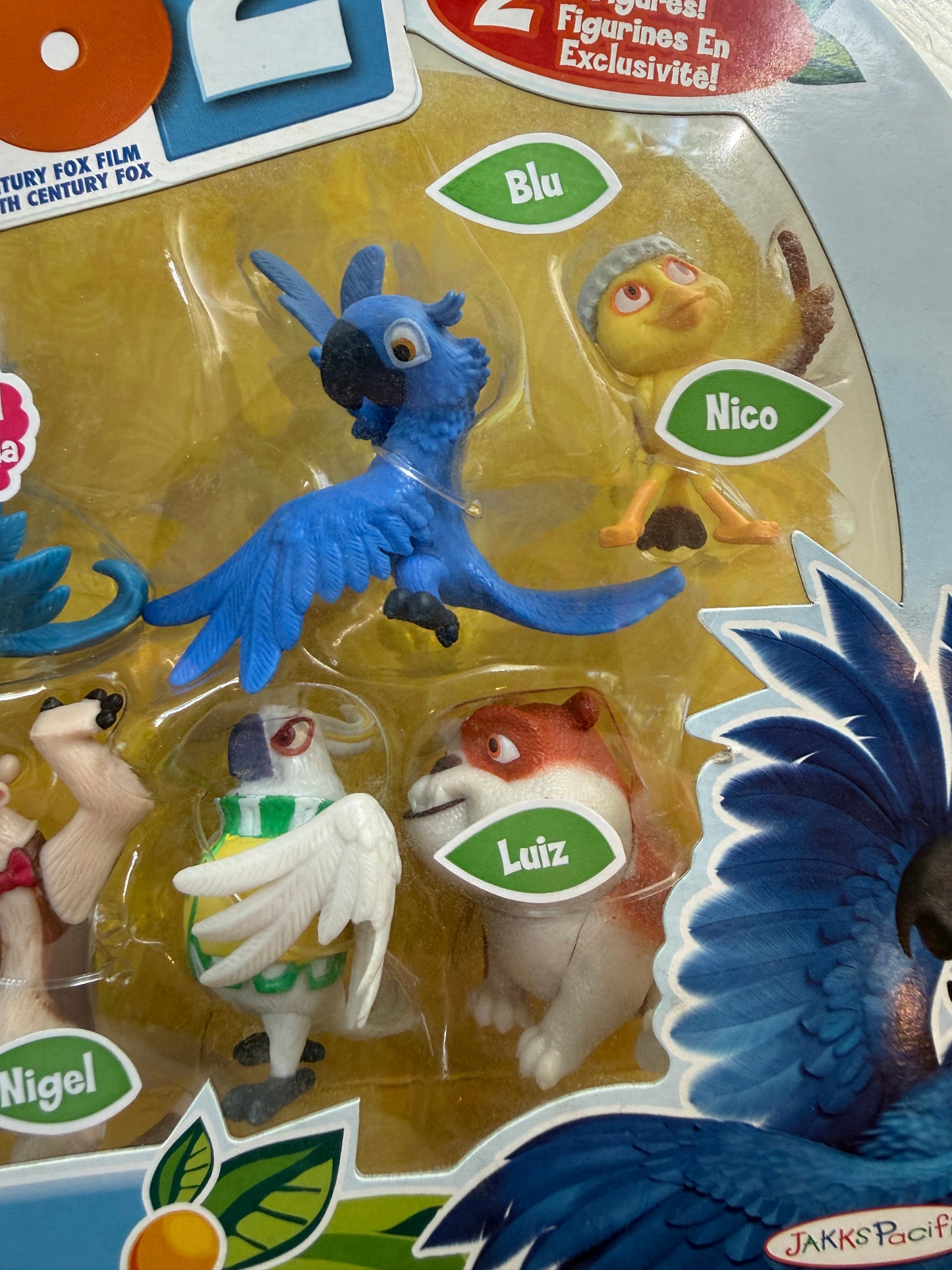 Rio 2 8-Pack 2" Action Figure Doll Bird Blue Macaw Toy NOS 2014 Jakks