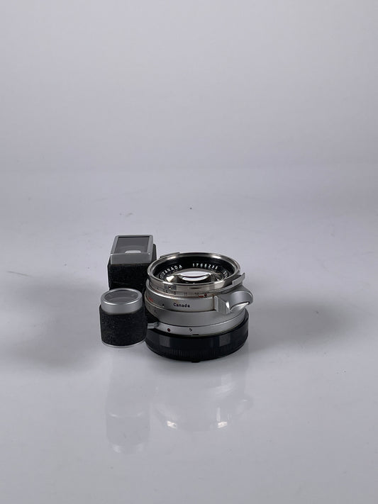 LEITZ Leica Summilux M 35mm F1.4 Steel Rim Lens Canada Chrome Goggles 11870
