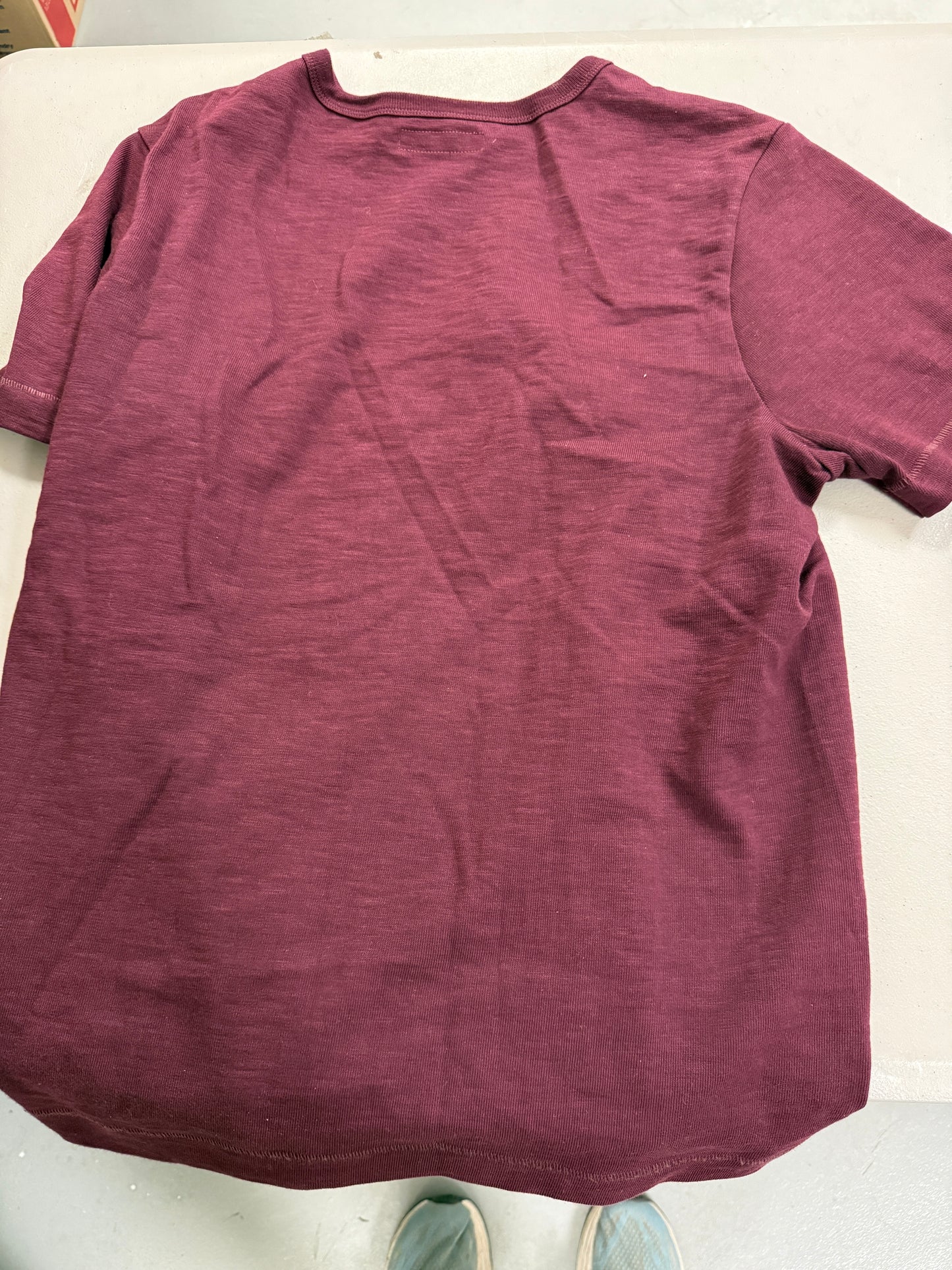 Merz B Schwanen T-Shirt Size 6 (L) Maroon Loopwheeled Heavy Weight Made in Germany