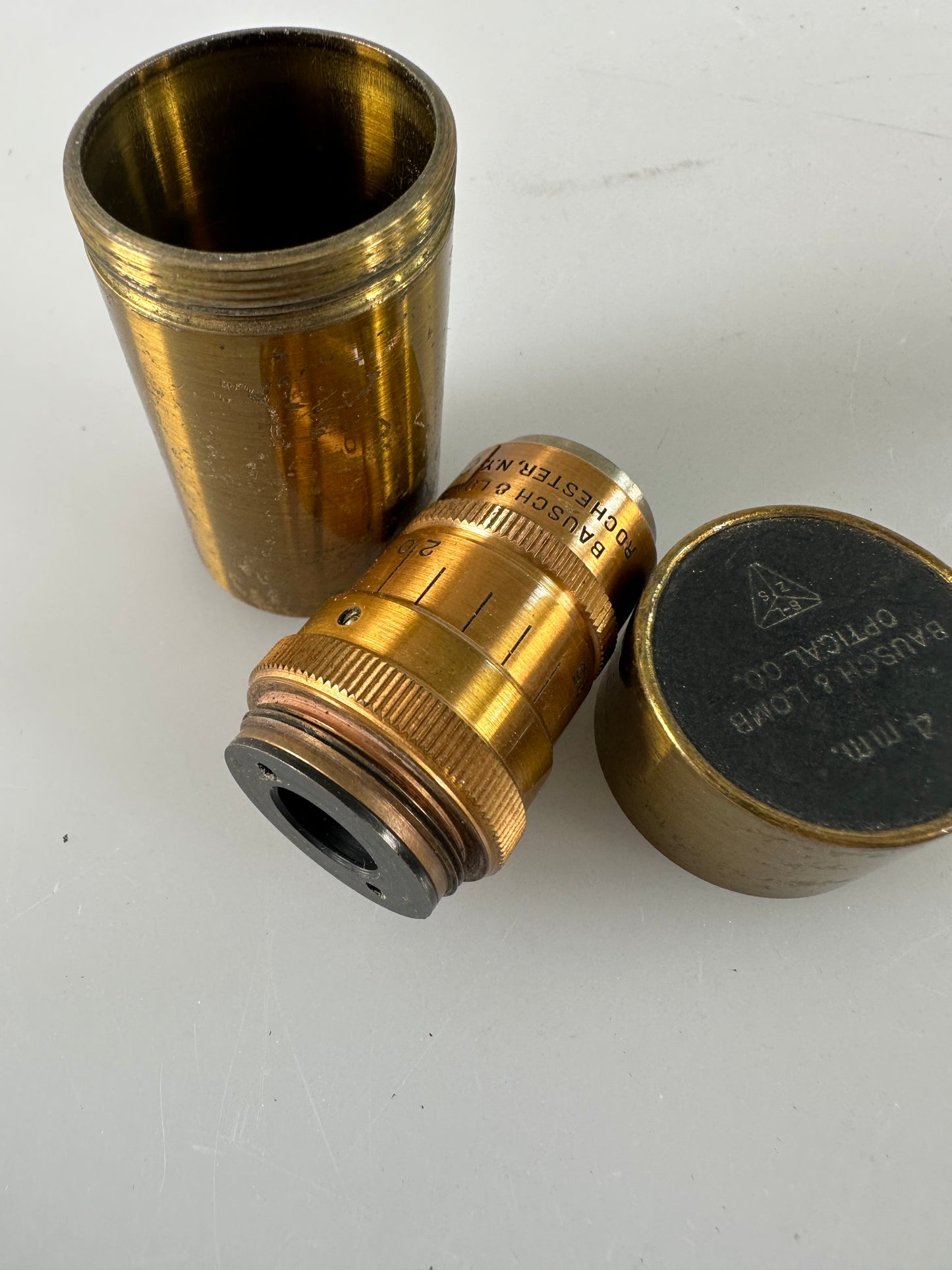 Bausch & Lomb Apochromat 4mm 0.95 47.5X Vintage Brass Microscope Objective