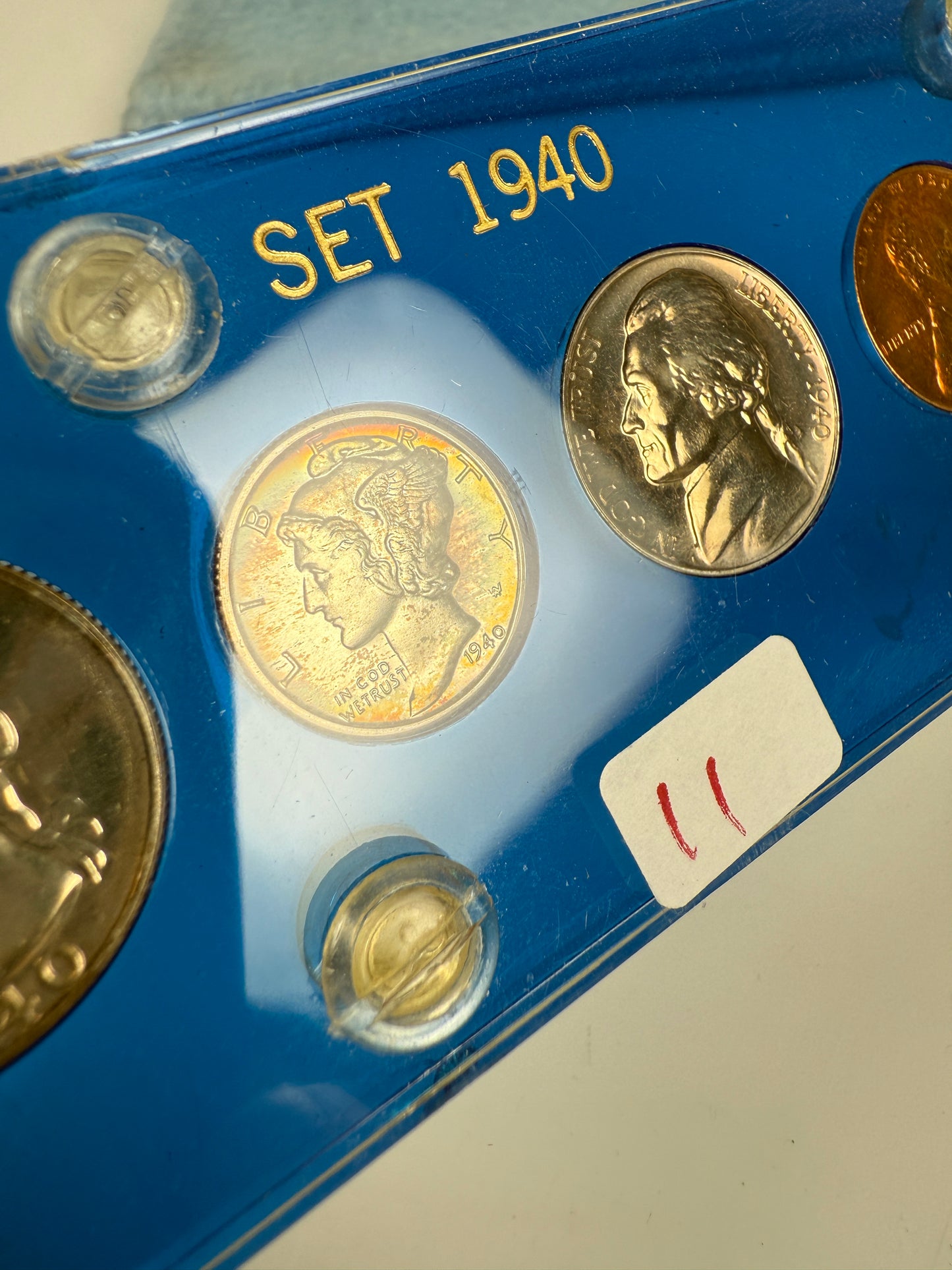 1940 US Mint Silver PROOF Set Gem Coins Blue Capital Holder Display Box