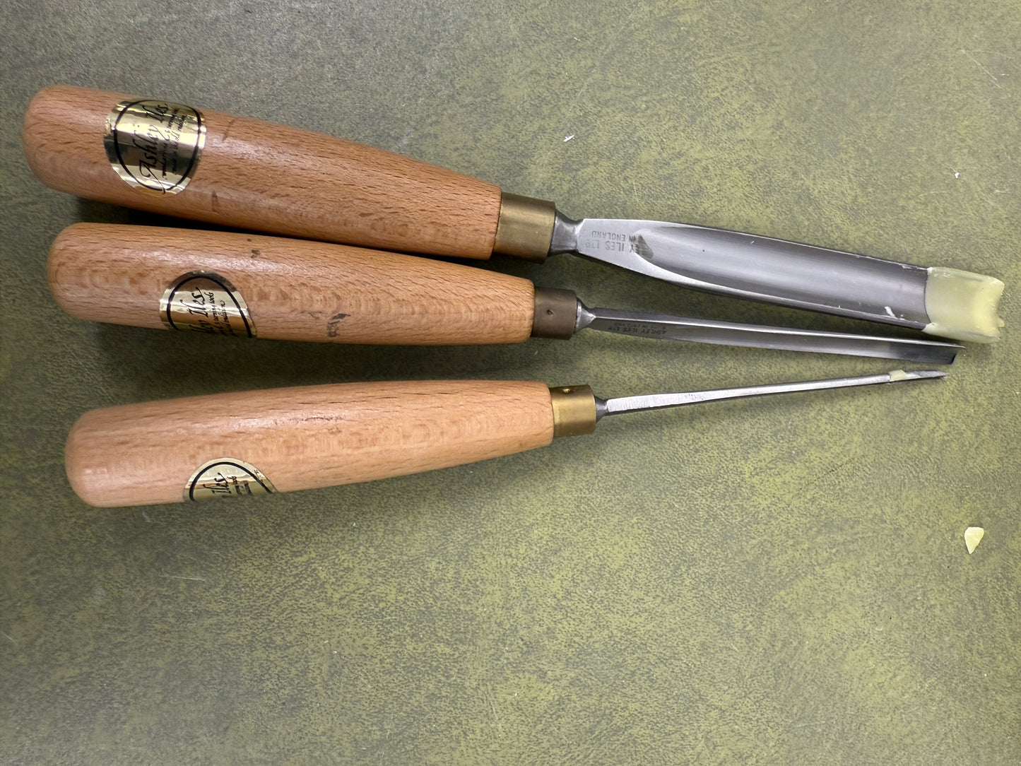 Vintage Ashley Iles Carving Gouge set of 3 No 7 Chisel