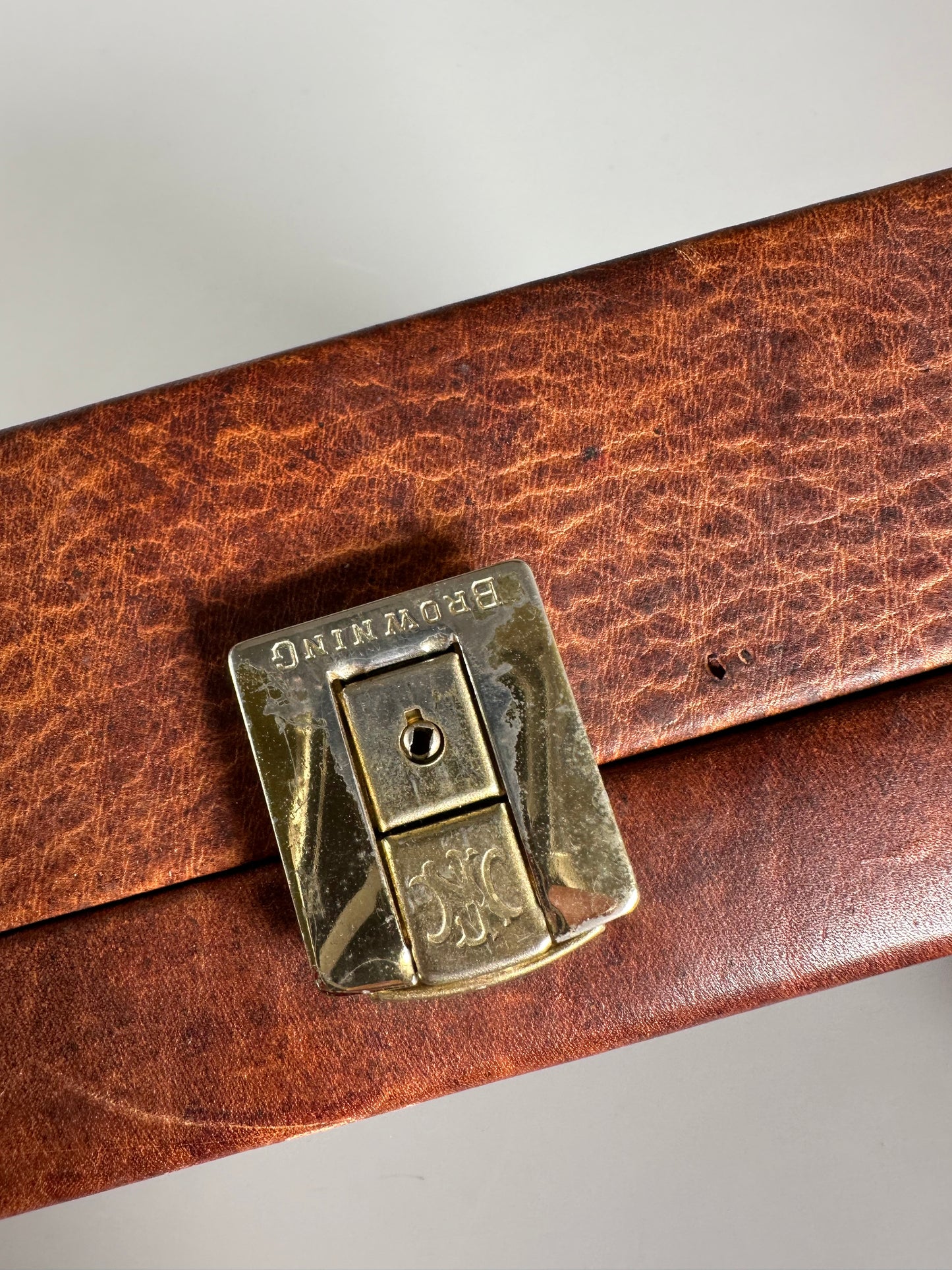 Browning Vintage (Poland) Leather Shotgun Rifle Hard Takedown Case Box