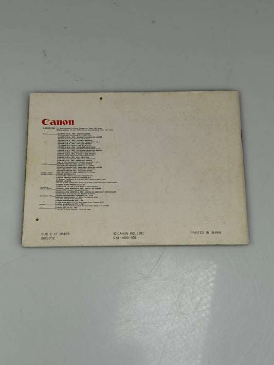 Canon AE-1 Program Camera Instruction Manual