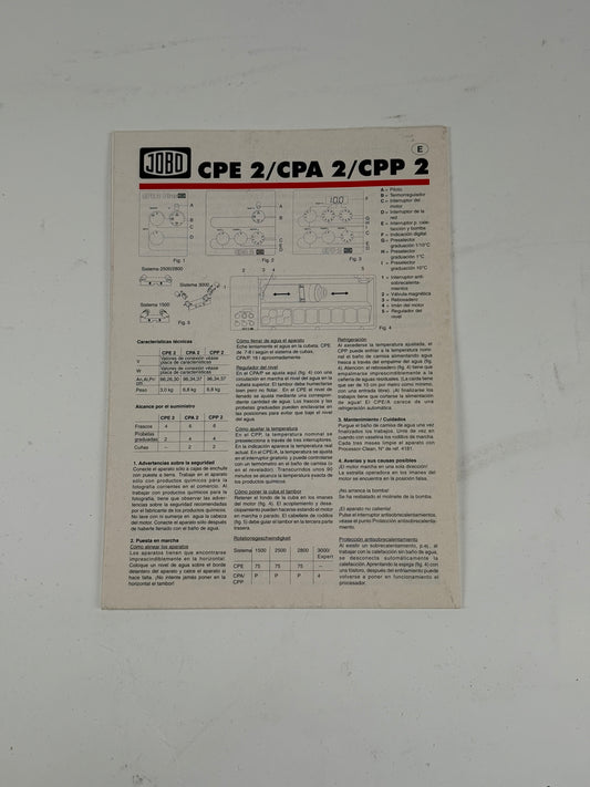 Jobo CPA2 CPP2 CPE2 User instruction manual