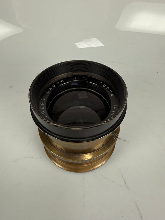Goerz Dagor Focus 14 inch f7.7 Brass barrel Lens