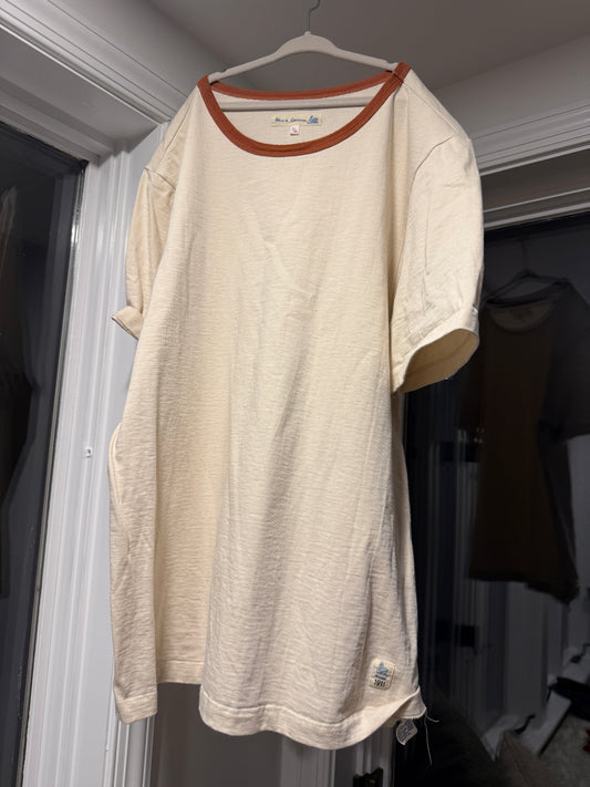 Merz B Schwanen T-Shirt Size 7 (XL) White w/ Orange Loopwheeled Made in Germany 1911 Training