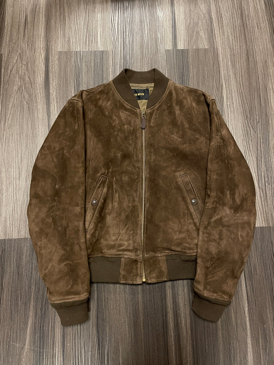 Buck Mason Brown leather Suede Bomber | Size Medium